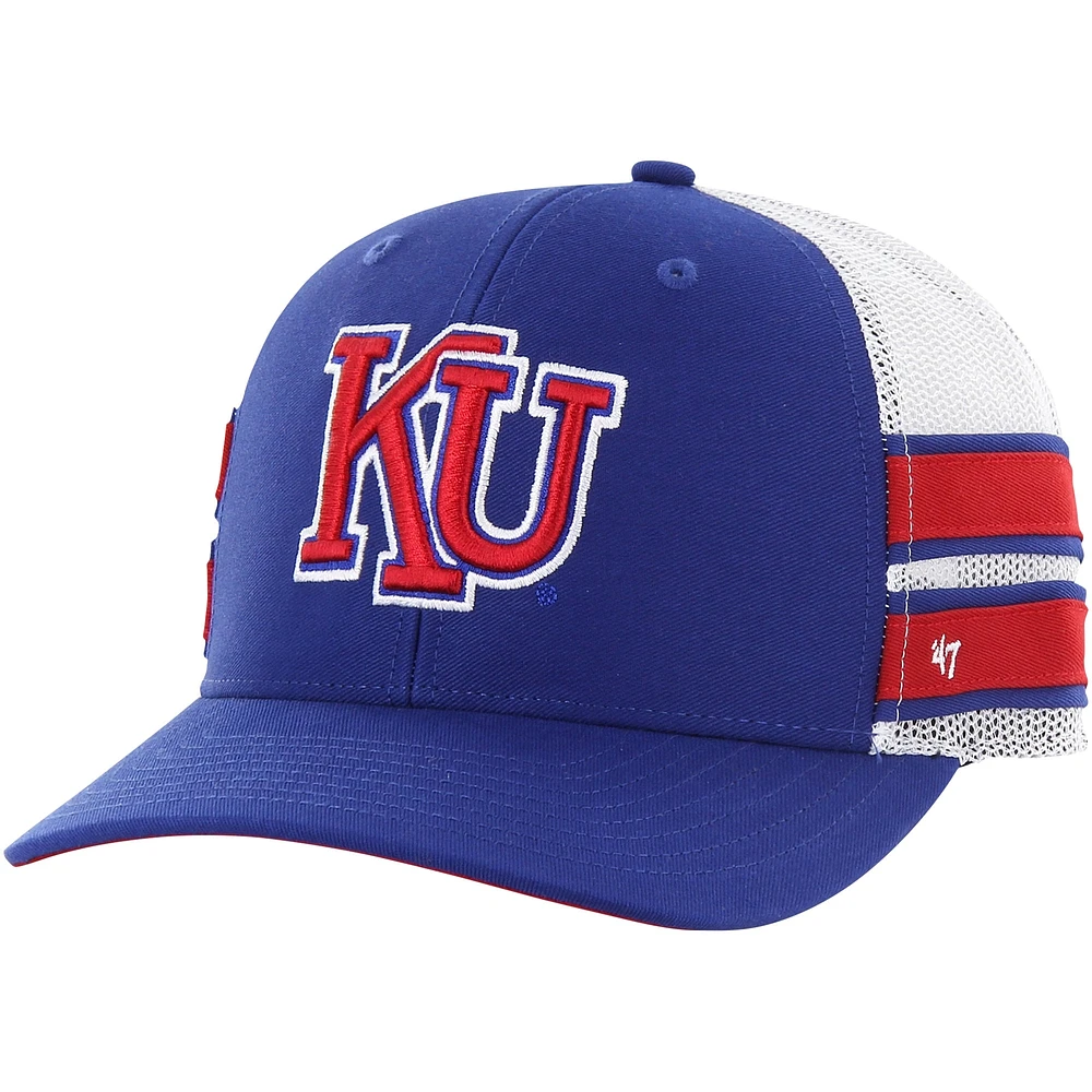 Casquette de camionneur réglable '47 Royal Kansas Jayhawks Straight Eight pour hommes