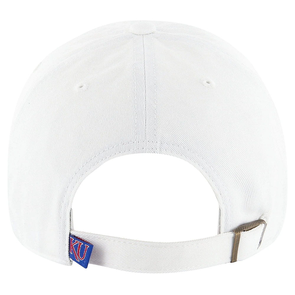 Men's '47 White Kansas Jayhawks Clean Up Adjustable Hat