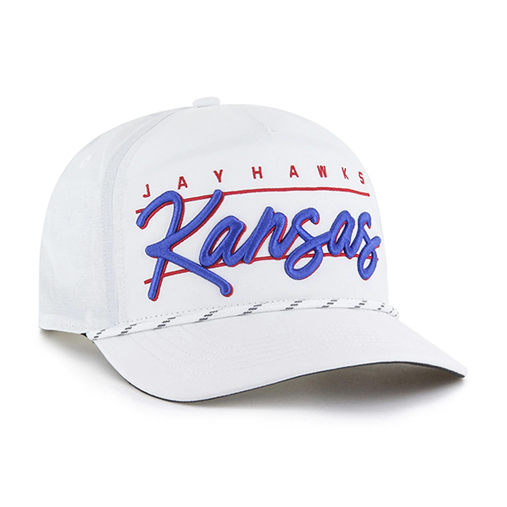 Men's '47 White Kansas Jayhawks Condor Hitch brrr° Adjustable Hat