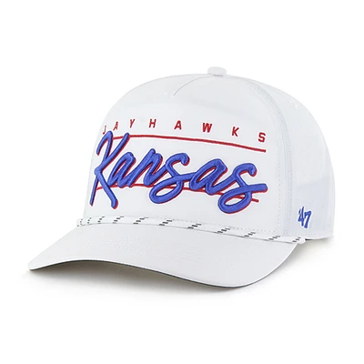 Men's '47 White Kansas Jayhawks Condor Hitch brrr° Adjustable Hat