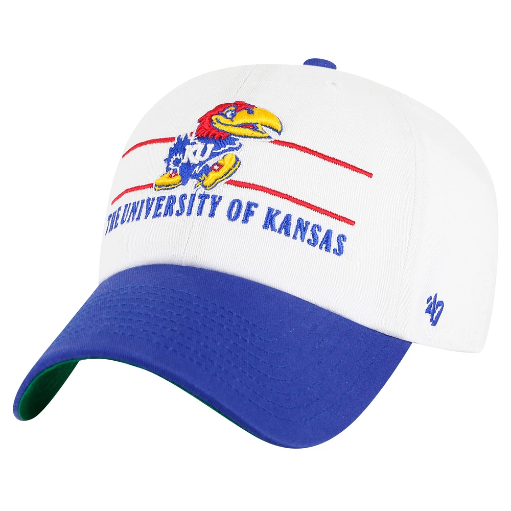 Casquette ajustable Kansas Jayhawks Gridiron Clean Up 47 blanche pour homme