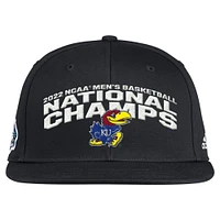 Men's adidas Black Kansas Jayhawks 2022 NCAA Men's Basketball National Champions Locker Room Snapback Adjustable Hat