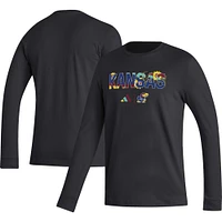 T-shirt à manches longues Adidas Kansas Jayhawks Honoring Black Excellence noir pour homme