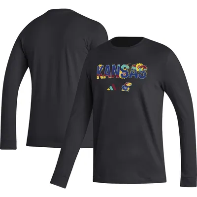 T-shirt à manches longues Adidas Kansas Jayhawks Honoring Black Excellence noir pour homme