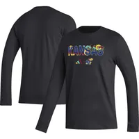 T-shirt à manches longues Adidas Kansas Jayhawks Honoring Black Excellence noir pour homme