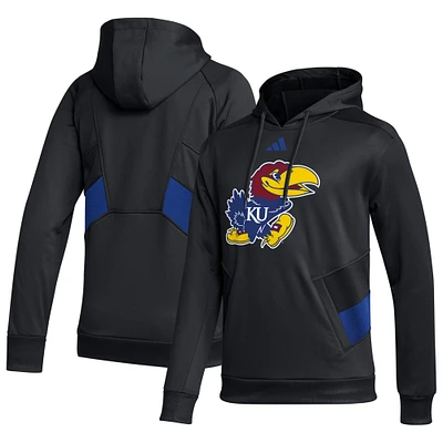 Men's adidas  Black Kansas Jayhawks Travel AEROREADY Pullover Hoodie