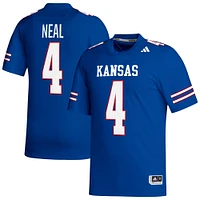 Maillot de footballeur adidas Devin Neal Royal Kansas Jayhawks NIL pour homme