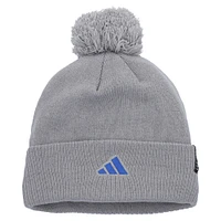 Men's adidas Gray Kansas Jayhawks 2023 Sideline COLD.RDY Cuffed Knit Hat with Pom