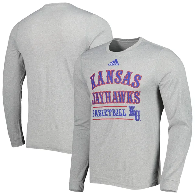 Men's adidas Royal Kansas Jayhawks Locker Logo Fresh Long Sleeve T-Shirt