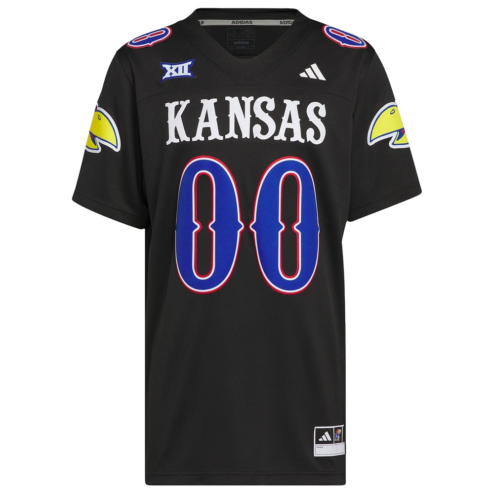 Men's adidas #00 Black Kansas Jayhawks Alternate Premier Jersey