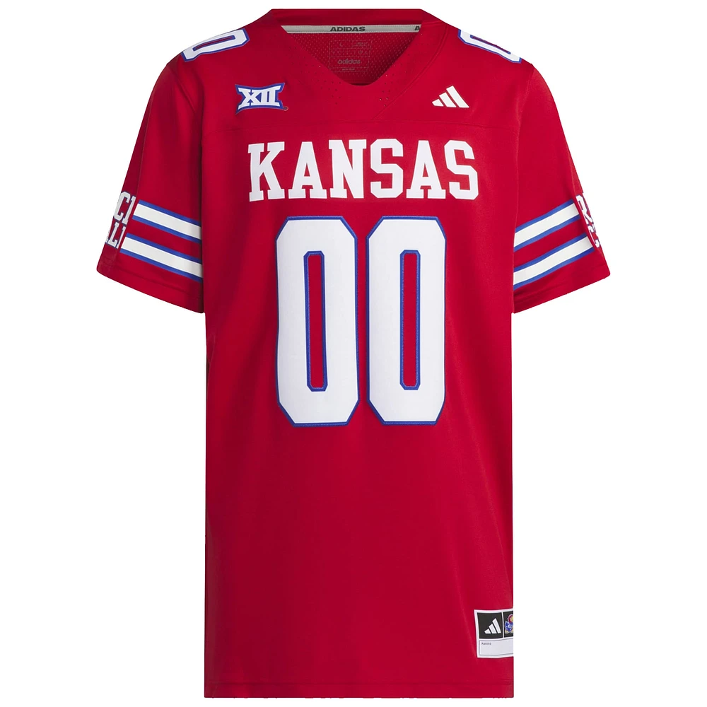 Men's adidas #00 Red Kansas Jayhawks  Alternate Premier Jersey