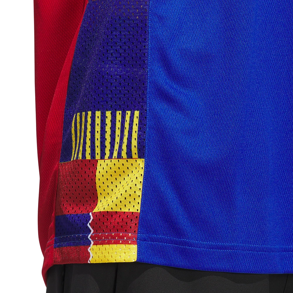 Men's adidas #00 Royal/Red Kansas Jayhawks Black History Month Basketball Jersey