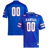 Men's adidas #00 Royal Kansas Jayhawks Premier Football Jersey