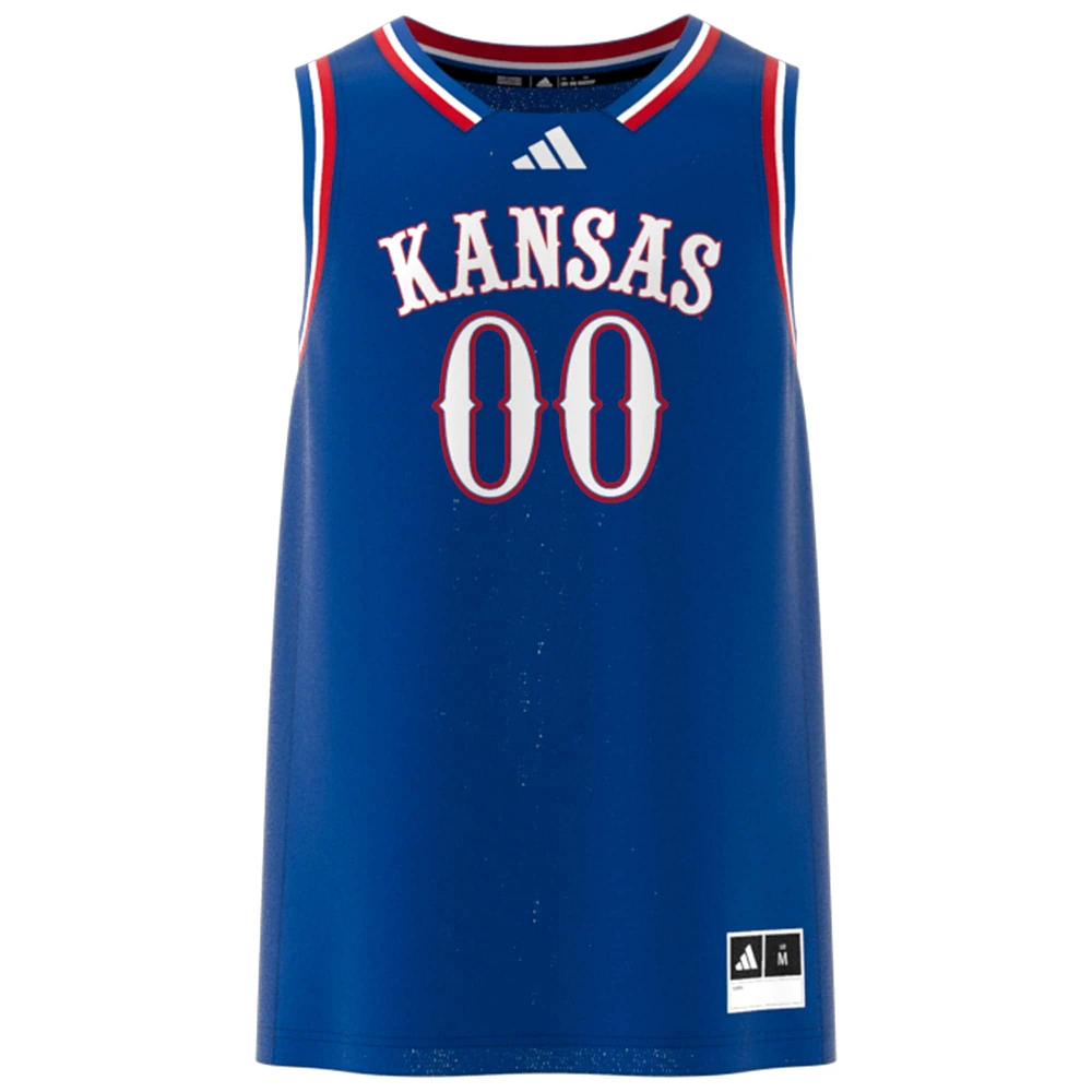 Men's adidas #00 Royal Kansas Jayhawks Swingman Jersey