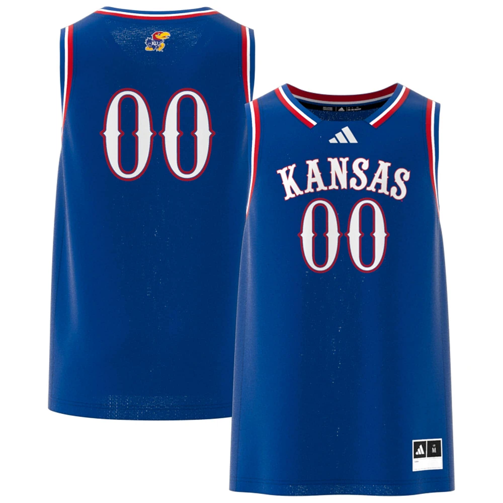 Men's adidas #00 Royal Kansas Jayhawks Swingman Jersey