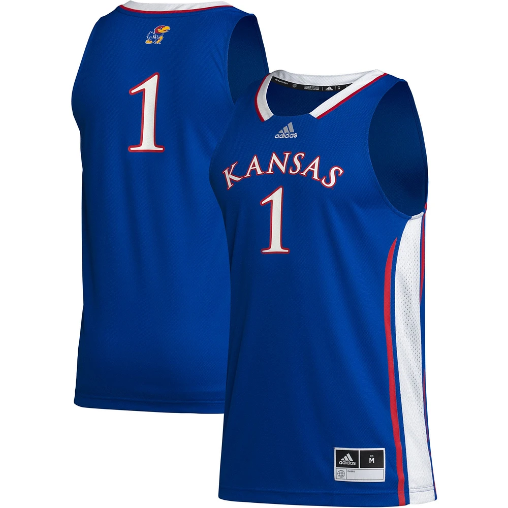 Men's adidas #1 Royal Kansas Jayhawks Team Swingman Jersey