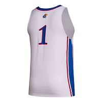 Men's adidas #1 White Kansas Jayhawks Team Swingman Jersey