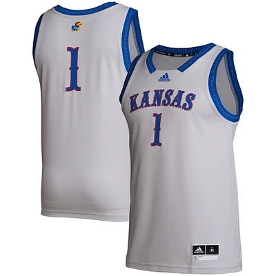 Maillot adidas # Gris Kansas Jayhawks Swingman pour hommes