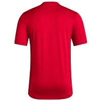 T-shirt d'avant-match adidas rouge Kansas Jayhawks Alternate Sideline Strategy pour homme