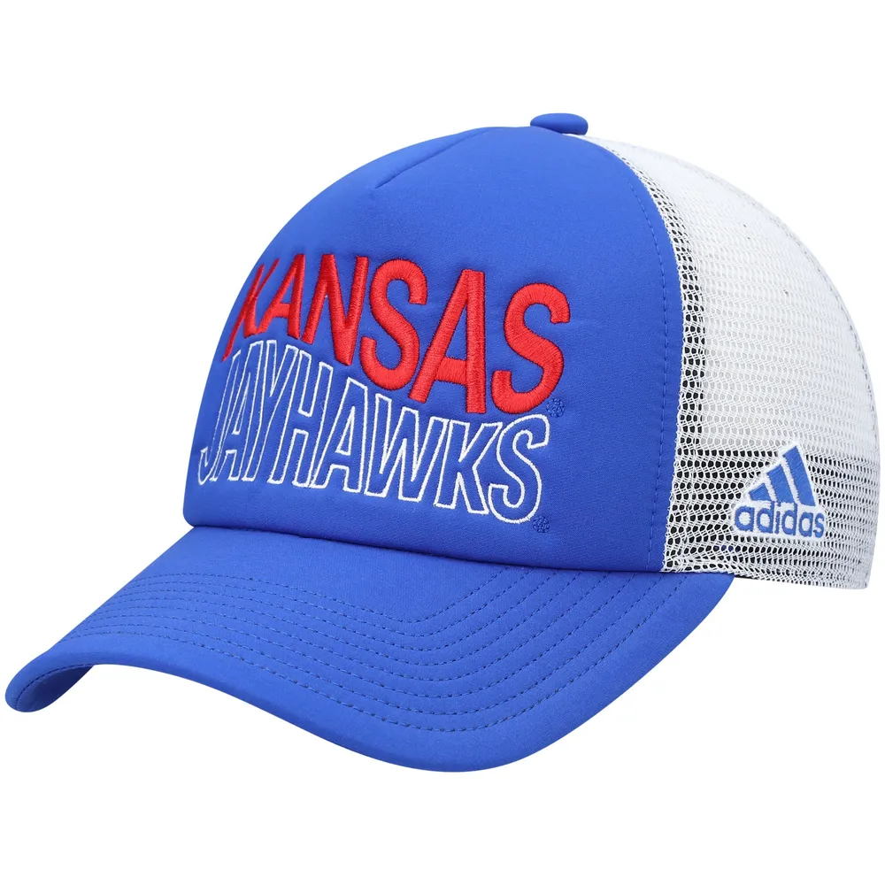Lids Kansas Jayhawks adidas Wave Foam Trucker Snapback Hat - Royal