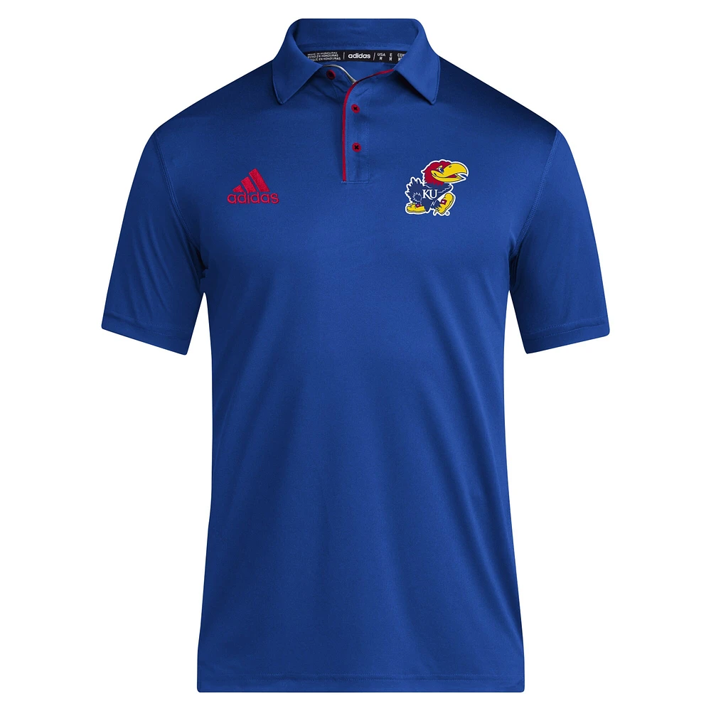 Polo adidas Royal Kansas Jayhawks 2024 Coaches AEROREADY pour homme