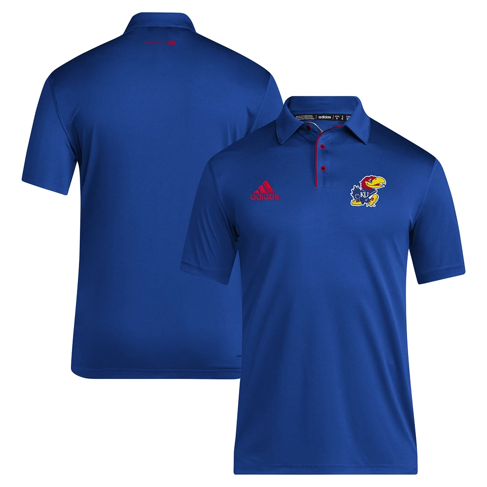 Polo adidas Royal Kansas Jayhawks 2024 Coaches AEROREADY pour homme