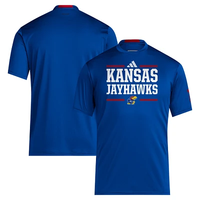 T-shirt adidas Royal Kansas Jayhawks 2024 Sideline AEROREADY pour homme