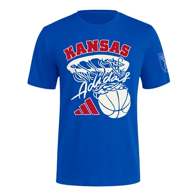 T-shirt de basket-ball adidas Royal Kansas Jayhawks 70e anniversaire pour homme