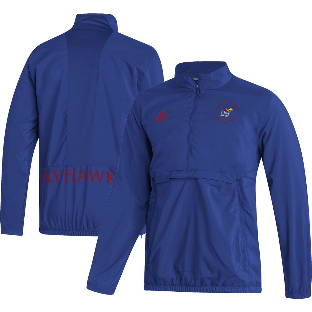 Men's adidas Royal Kansas Jayhawks AEROREADY Half-Zip Jacket