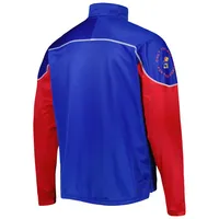 Veste adidas Royal Kansas Jayhawks AEROREADY Knit Quarter-Snap pour homme