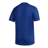 T-shirt d'avant-match adidas Royal Kansas Jayhawks AEROREADY pour homme