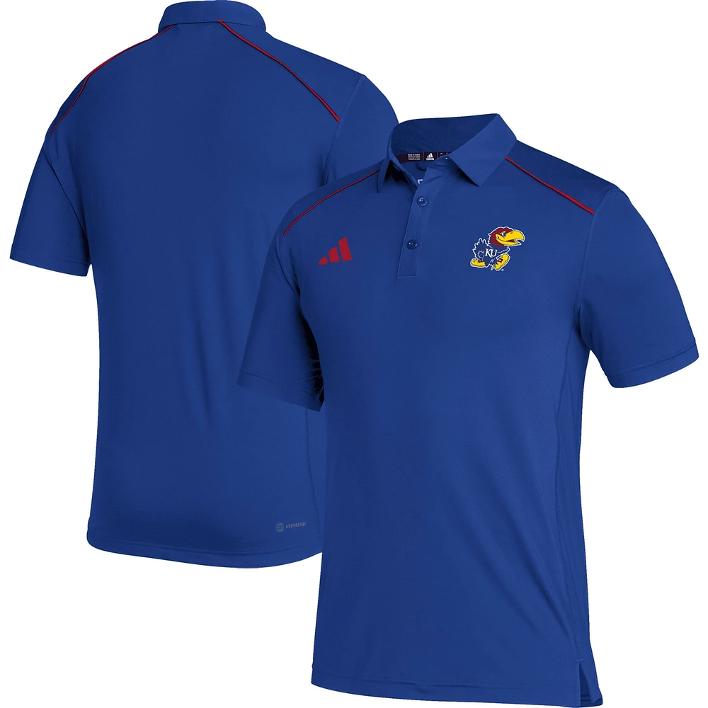 Polo AEROREADY pour entraîneurs Royal Kansas Jayhawks adidas homme