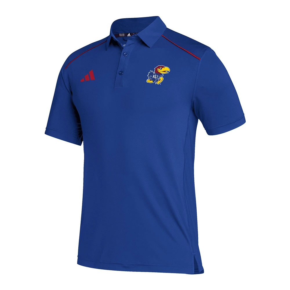 Men's adidas Royal Kansas Jayhawks Coaches AEROREADY Polo