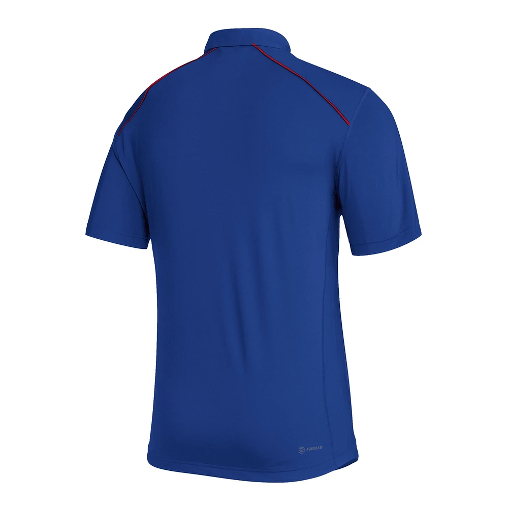 Polo AEROREADY pour entraîneurs Royal Kansas Jayhawks adidas homme