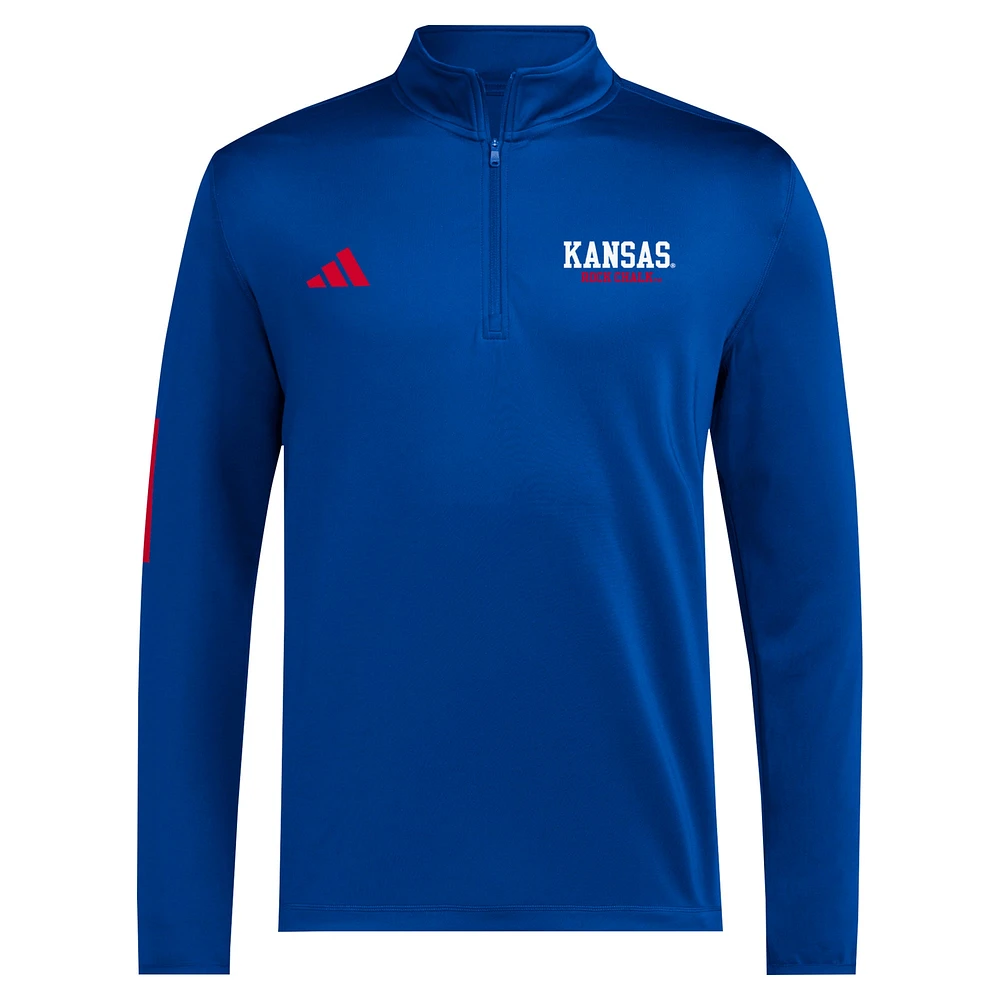 Veste de golf à demi-zip adidas Royal Kansas Jayhawks pour homme