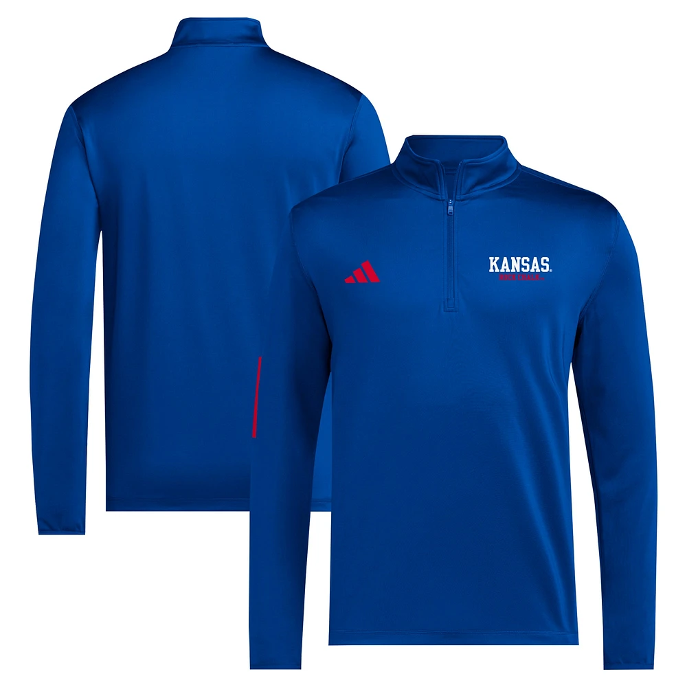 Veste de golf à demi-zip adidas Royal Kansas Jayhawks pour homme