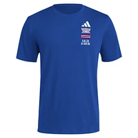 Men's adidas Royal Kansas Jayhawks Reverse Retro Baseball 2 Hit T-Shirt