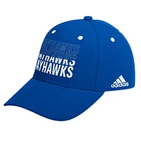 Casquette réglable à moitié de police saisonnière Royal Kansas Jayhawks adidas pour hommes