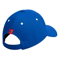 Casquette réglable à moitié de police saisonnière Royal Kansas Jayhawks adidas pour hommes