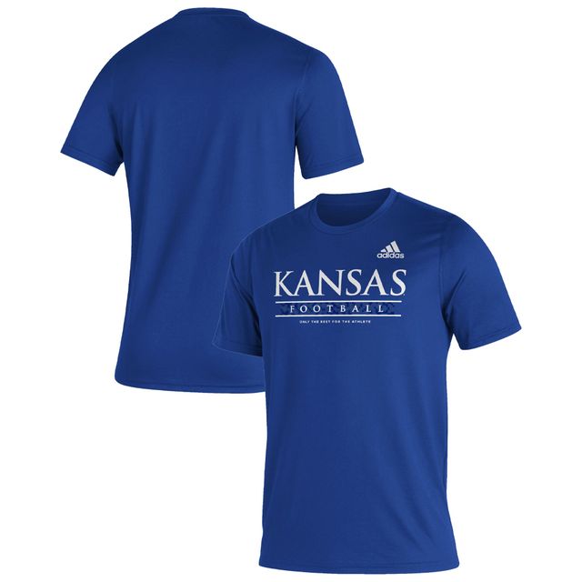 T-shirt adidas Royal Kansas Jayhawks Sideline Football Locker Practice Creator AEROREADY pour homme