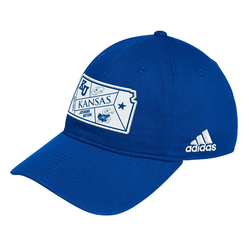 Men's adidas Royal Kansas Jayhawks State Slouch Adjustable Hat