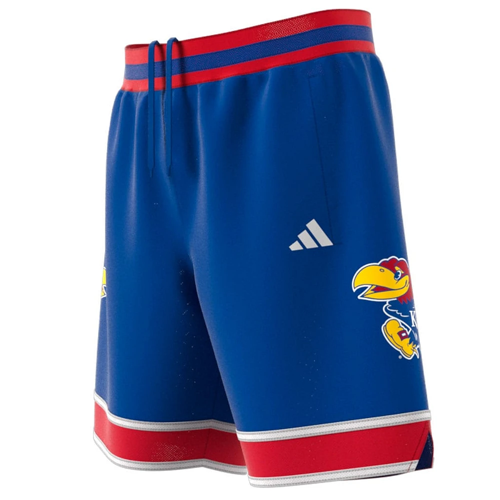 Short de basket-ball adidas Royal Kansas Jayhawks Swingman Replica pour homme