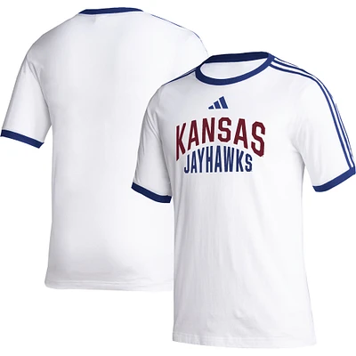 T-shirt adidas Kansas Jayhawks Arch blanc pour homme