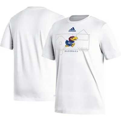 Kansas Jayhawks adidas Locker Lines Baseball Fresh T-Shirt - White