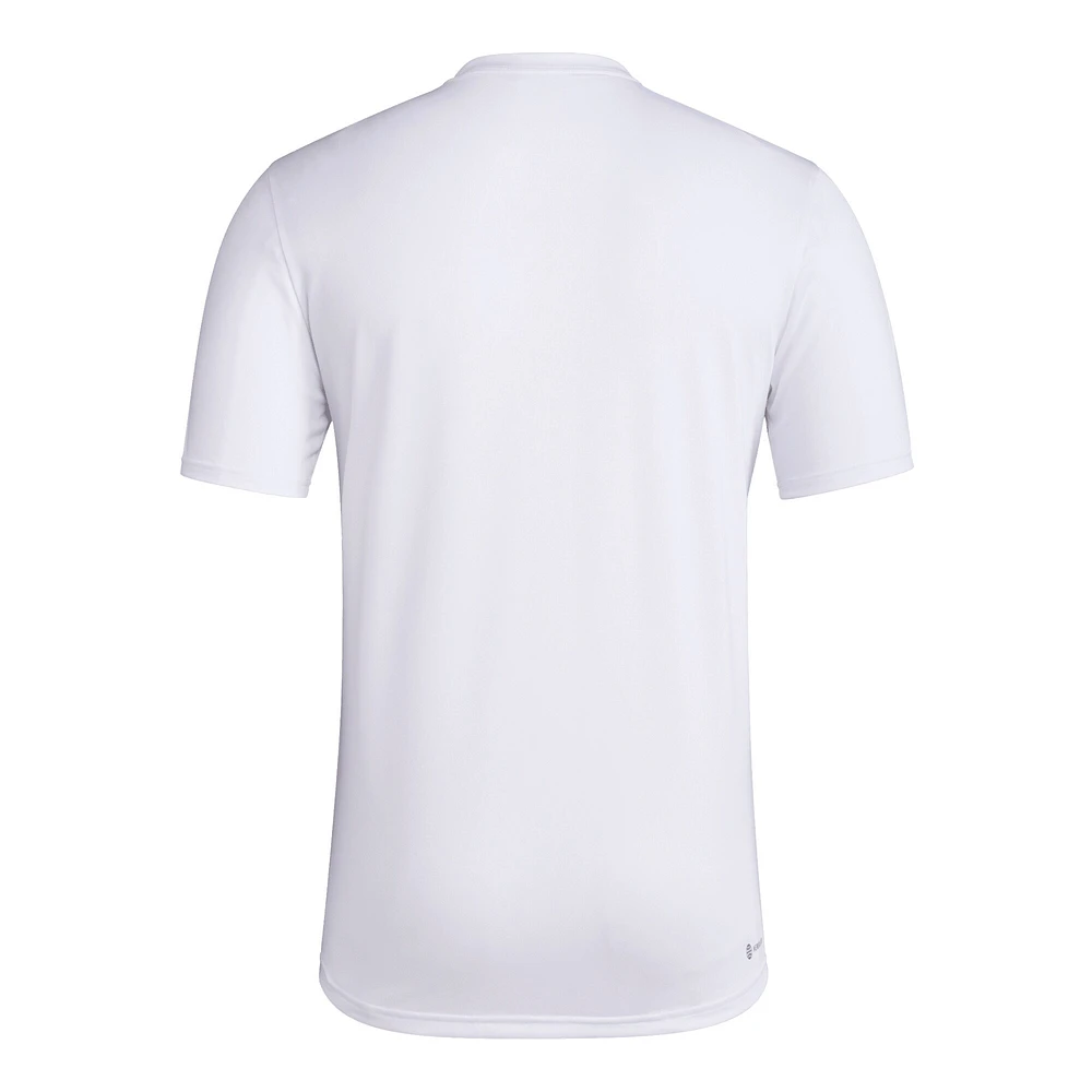 Men's adidas White Kansas Jayhawks Locker On-Court The Fade Pregame AEROREADY T-Shirt
