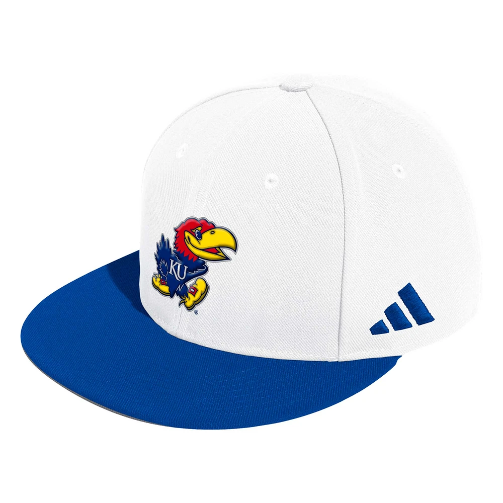 Men's adidas White Kansas Jayhawks On-Field Baseball Fitted Hat