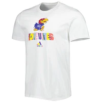 T-shirt adidas Kansas Jayhawks Pride Fresh blanc pour homme