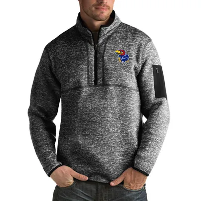 Kansas Jayhawks Antigua Fortune Big & Tall Quarter-Zip Pullover Jacket