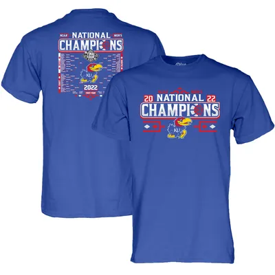 Kansas Jayhawks Blue 84 2022 NCAA Men's Basketball National Champions Bracket T-Shirt - Royal