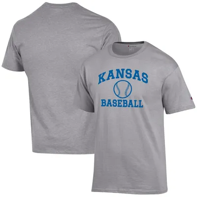 Kansas Jayhawks Champion Baseball Icon T-Shirt - Gray